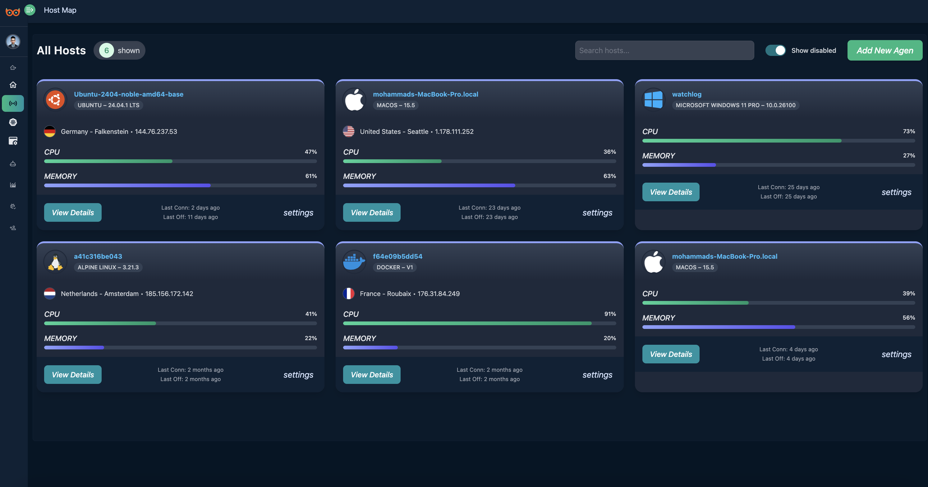 Watchlog dashboard